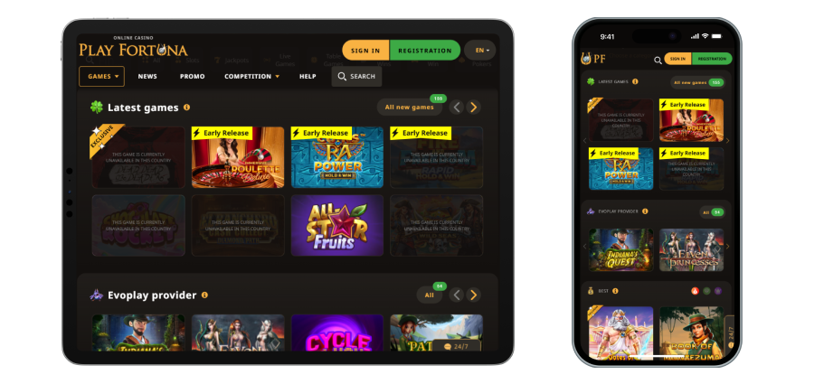 Play Fortuna Casino σε κινητές συσκευές Playfortuna Καζίνο Κινητό